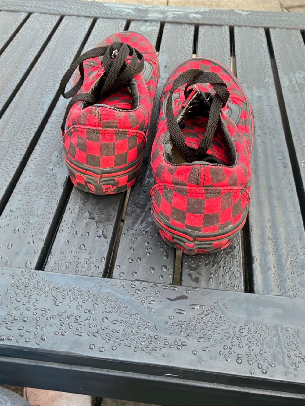 Women’s Vans Red and Black Checkerboard Skater Sneakers 6.5 - Picture 7 of 9